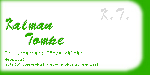 kalman tompe business card